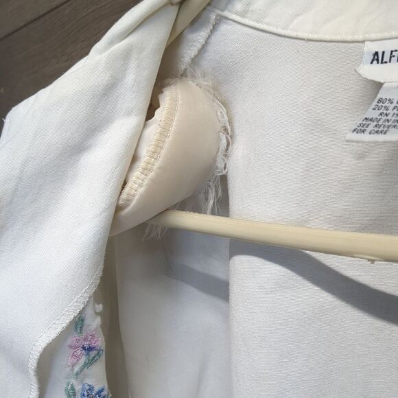 Alfred Dunner Floral Embroidered Cotton Windbreaker Jacket Women's Plus Size 16 - Picture 13 of 15